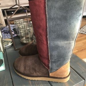 UGG PATCHWORK TALL BOOTS SIZE 7W